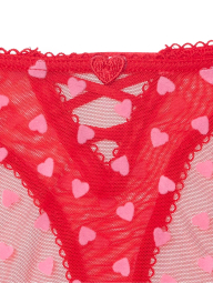 Сітчасті трусики тонг Victoria's Secret із сердечками 1159838754 (Червоний S)