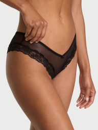 Женские сетчатые трусики чики Victoria's Secret 1159838441 (Черный M)