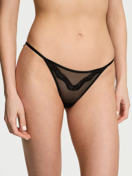 Кружевные трусики бикини Victoria's Secret со стразами 1159838681 (Черный S)