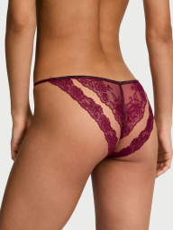 Кружевные трусики бикини Victoria's Secret со стразами 1159838454 (Бордовый M)