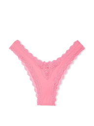 Женские трусики бразилиана Victoria's Secret с кружевом 1159838582 (Розовый S)