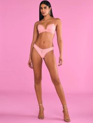 Женские трусики бразилиана Victoria's Secret с кружевом 1159838582 (Розовый S)