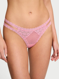 Кружевные трусики тонг Victoria's Secret 1159838616 (Розовый XL)