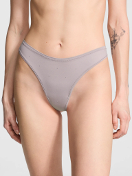 Женские трусики тонг Victoria's Secret Pink со стразами 1159838682 (Сиреневый L)