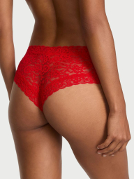 Кружевные трусики чики Victoria's Secret 1159839076 (Красный S)