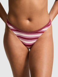Женские трусики тонг Victoria's Secret Pink в рубчик 1159839161 (Розовый S)
