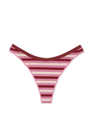 Женские трусики тонг Victoria's Secret Pink в рубчик 1159839161 (Розовый S)