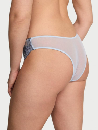 Сетчатые трусики бразильяны Victorias Secret с вышивкой 1159839415 (Голубой M)