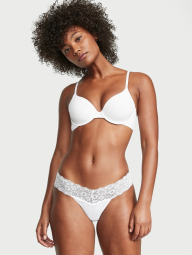 Женские трусики тонг Victoria's Secret с кружевом 1159839642 (Белый XXL)