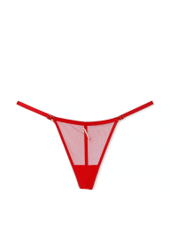 Сетчатые трусики стринги Victoria's Secret с вышивкой 1159839679 (Красный L)