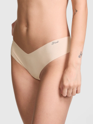 Бесшовные трусики тонг Victoria's Secret Pink 1159840232 (Бежевый M)