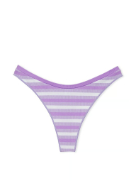 Жіночі трусики тонг Victoria's Secret PINK в рубчик 1159840250 (бузковий S)