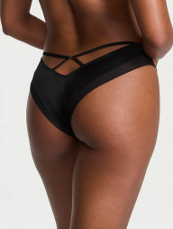 Жіночі гладкі трусики чики Victoria's Secret з сіточкою 1159840832 (Чорний XL)