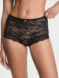 Мереживні трусики шортики Victoria's Secret 1159840835 (Чорний XXL)