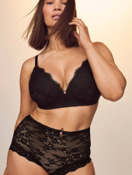 Кружевные трусики шортики Victoria's Secret 1159840835 (Черный XXL)