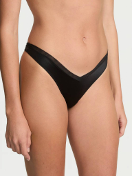 Жіночі гладкі трусики тонг Victoria's Secret з сіточкою 1159840838 (Чорний XXL)