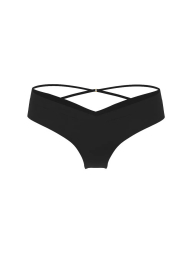 Женские гладкие трусики тонг Victoria's Secret с сеточкой 1159841292 (Черный M)