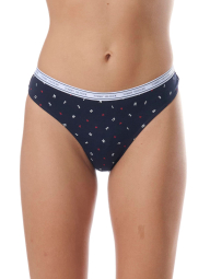 Женские хлопковые трусики Tommy Hilfiger тонг с принтом 1159841059 (Синий L)