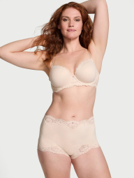 Женские трусики шортики Victoria's Secret с кружевом 1159845390 (Бежевый XL)