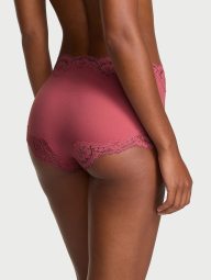 Женские трусики шортики Victoria's Secret с кружевом 1159841311 (Розовый M)