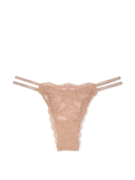 Кружевные трусики со стразами Victoria's Secret бразильяны 1159841879 (Бежевый M)