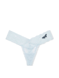Кружевные трусики тонг Victoria's Secret 1159842470 (Голубой XL)