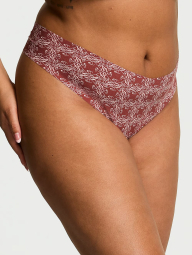 Бесшовные трусики тонг Victoria's Secret с принтом 1159842541 (Бордовый XS)