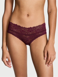 Мереживні трусики хіпхагери Victoria's Secret PINK 1159844008 (Бордовий M)