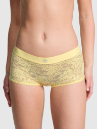 Мереживні трусики шортики Victoria's Secret Pink з обробкою зі страз 1159844992 (Жовтий L)