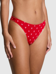 Стильні трусики тонг Victoria's Secret Pink з принтом 1159844995 (Червоний L)