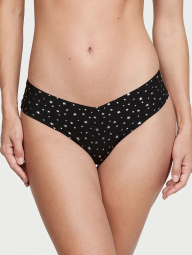 Трусики тонг Victoria's Secret Pink з принтом 1159844998 (Чорний S)