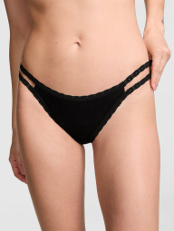 Жіночі бавовняні трусики Тонг Victoria's Secret Pink 1159845004 (Чорний S)