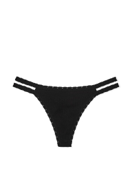 Жіночі бавовняні трусики Тонг Victoria's Secret Pink 1159845004 (Чорний S)