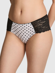 Жіночі трусики чіки Victoria's Secret Pink з мереживом 1159845057 (Чорний/Білий XXL)