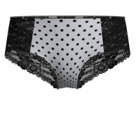 Женские трусики чики Victoria's Secret Pink с кружевом 1159845700 (Черный/Белый M)