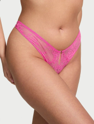 Кружевные открытые трусики тонг Victoria's Secret 1159845360 (Розовый M)