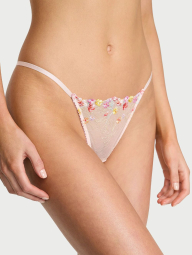 Трусики стринги с вышивкой Victoria's Secret 1159845536 (Розовый L)