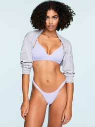 Трусики тонг Victoria's Secret Pink з шиммером 1159845798 (бузковий XXL)