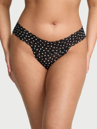 Кружевные трусики тонг Victoria's Secret 1159845862 (Черный M)