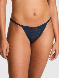 Кружевные трусики стринги Victoria's Secret PINK 1159845866 (Синий M)