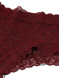 Мереживні трусики чіки Victoria's Secret 1159846421 (Бордовий XXL)