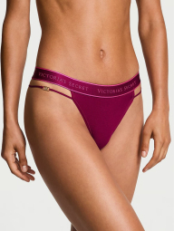 Хлопковые трусики тонг Victoria's Secret с бретелями 1159846625 (Бордовый XL)