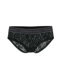 Женские кружевные трусики хипхаггеры Victoria's Secret с логотипом 1159847997 (Черный XL)