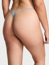 Женские трусики стринги Victoria's Secret с кружевом 1159847086 (Серый L)