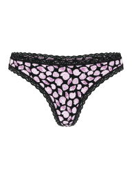 Жіночі трусики Тонг Victoria's Secret з мереживом 1159847345 (Чорний M)