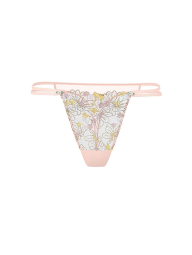 Роскошные сетчатые трусики тонг Victoria's Secret с вышивкой 1159847537 (Розовый XS)