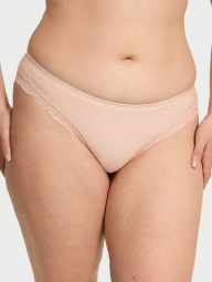 Трусики бікіні Victoria's Secret з мереживом 1159847624 (Бежевий XL)