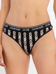 Жіночі трусики тонг Calvin Klein з принтом 1159847695 (Чорний XS)