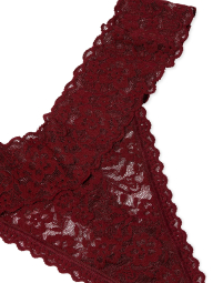 Кружевные трусики тонг Victoria's Secret 1159848454 (Бордовый M)