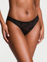 Кружевные женские трусики бикини с блестками Victoria's Secret 1159848971 (Черный XL)